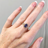 1.5ct Tanzanite Ring w Earth Mined Diamonds in Solid 14K Yellow Gold | Oval 8x6mm