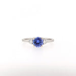 1ct Tanzanite Ring w Earth Mined Diamonds in Solid 14K Gold | Round 6mm