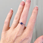 1ct Tanzanite Ring w Earth Mined Diamonds in Solid 14K Gold | Round 6mm