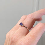 1ct Tanzanite Ring w Earth Mined Diamonds in Solid 14K Gold | Round 6mm