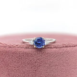 1ct Tanzanite Ring w Earth Mined Diamonds in Solid 14K Gold | Round 6mm