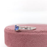 1ct Tanzanite Ring w Earth Mined Diamonds in Solid 14K Gold | Round 6mm