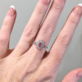 Ring Semi Mount w Earth Mined Diamonds in Solid 14K Gold | Oval 5.5x4mm