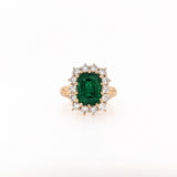 Alice 2.7cts Emerald Ring w Earth Mined Diamonds in 18K Yellow Gold | Emerald cut 10x7.5mm