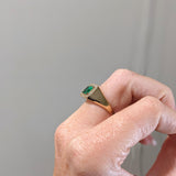 1.6ct GIA Certified Colombian Emerald East West Ring w Earth Mined Diamonds in Solid 14K Yellow Gold | Emerald Cut 8x6mm
