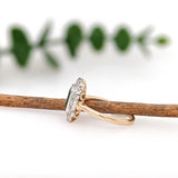 1.2ct Emerald Ring w Earth Mined Diamonds in Solid Dual Tone Gold | Emerald Cut 8x6mm