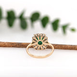 1.2ct Emerald Ring w Earth Mined Diamonds in Solid Dual Tone Gold | Emerald Cut 8x6mm