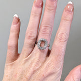 Ring Semi Mount w Earth Mined Diamonds in Solid 14K Gold | Cushion 9.5 x 7.5 mm