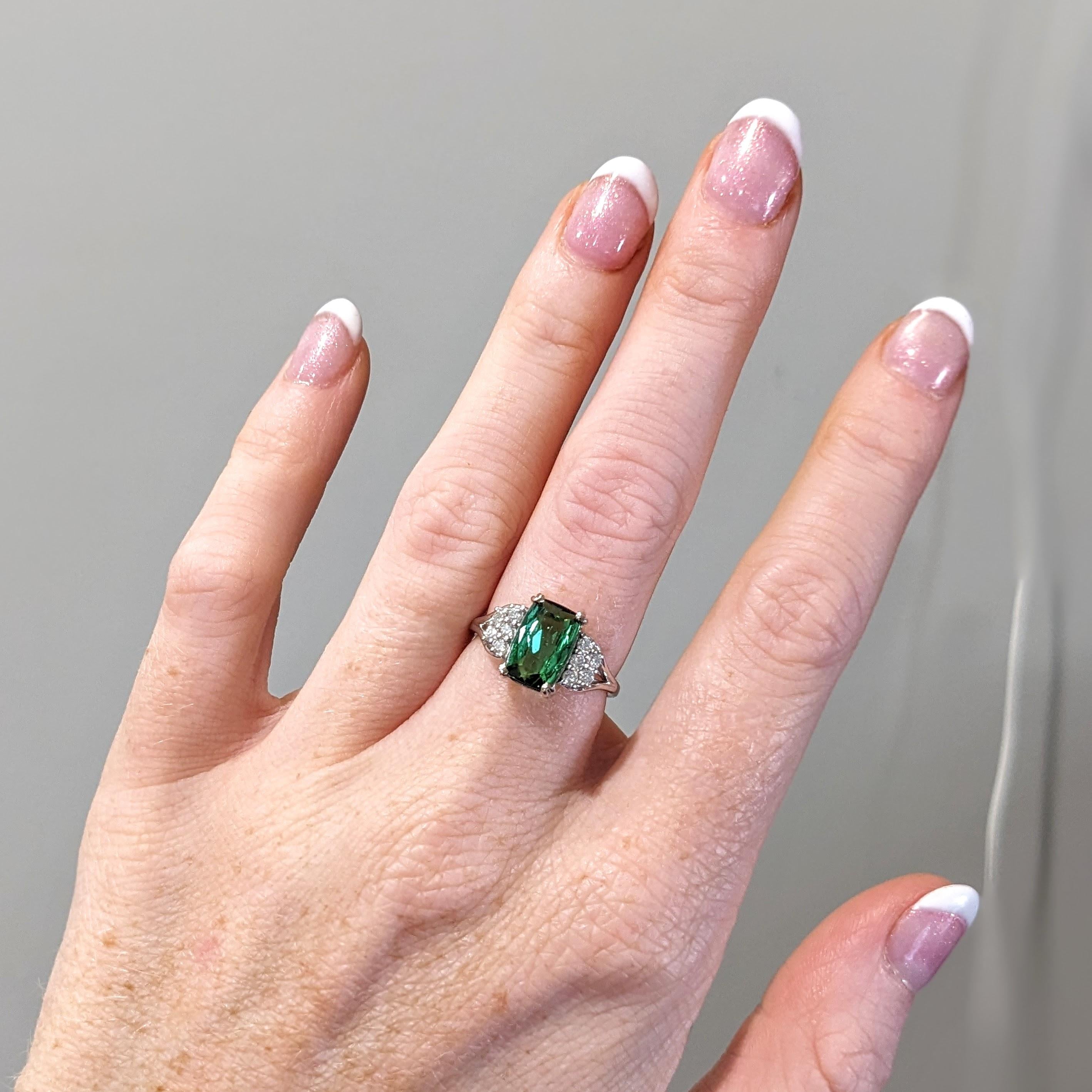 Cushion Ring Semi Mount w Earth Mined Diamonds in 14K Solid Gold | Customizable