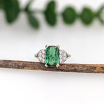 Cushion Ring Semi Mount w Earth Mined Diamonds in 14K Solid Gold | Customizable