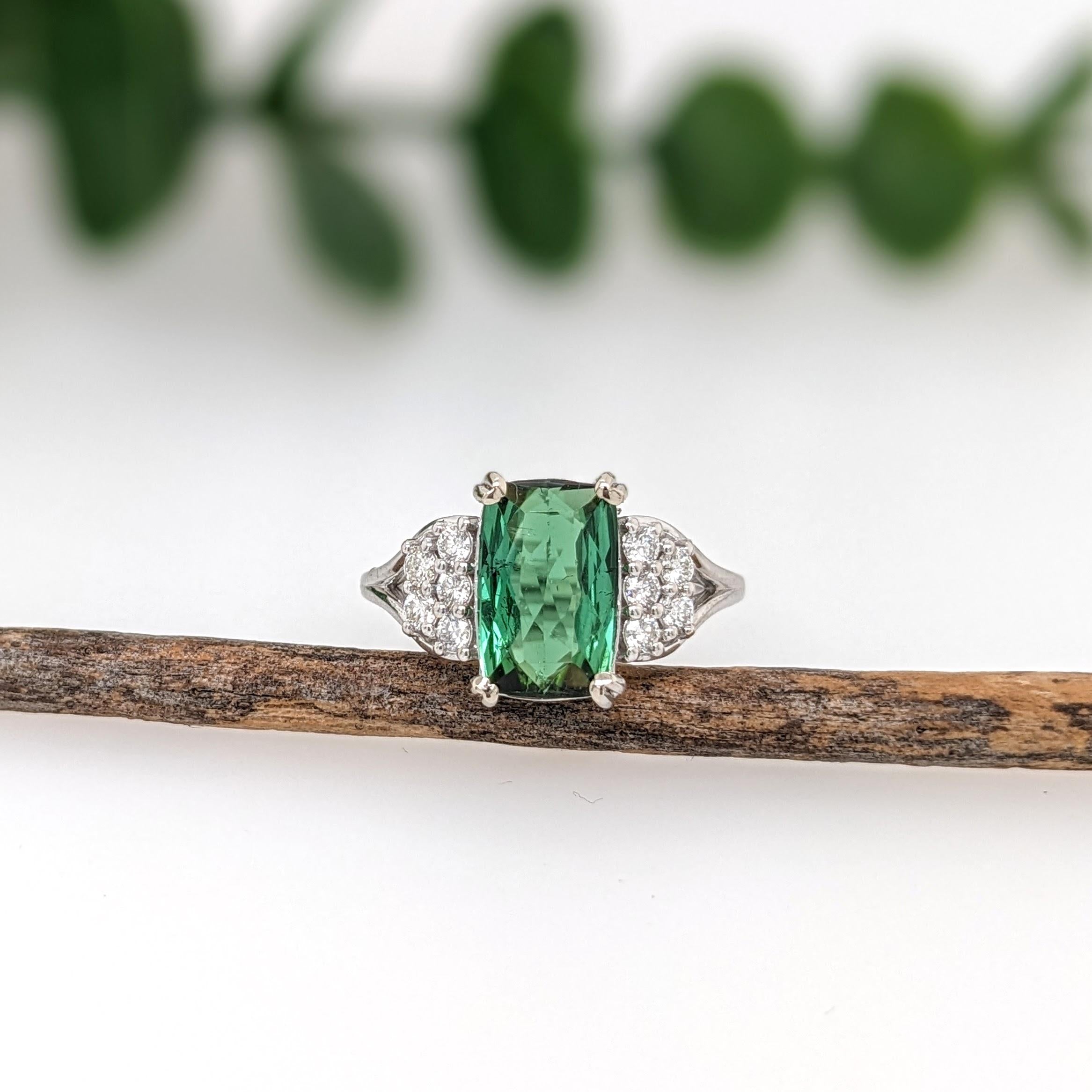 Cushion Ring Semi Mount w Earth Mined Diamonds in 14K Solid Gold | Customizable