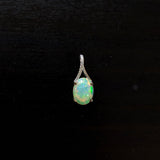 Oval Cabochon Pendant Semi Mount w Earth Mined Diamonds in Solid 14K Gold
