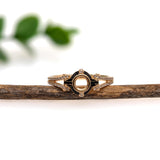 Bespoke Ring Semi Mount w Earth Mined Diamonds & Black Enamel in Solid 14K Gold