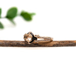 Bespoke Ring Semi Mount w Earth Mined Diamonds & Black Enamel in Solid 14K Gold