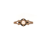 Bespoke Ring Semi Mount w Earth Mined Diamonds & Black Enamel in Solid 14K Gold