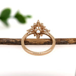 Bespoke North Star Ring Setting w Natural Diamond Halo in 14K Solid Gold