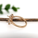 Bespoke North Star Ring Setting w Natural Diamond Halo in 14K Solid Gold