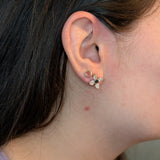 Orna 14K White Gold 0.42cts Alexandrite Diamond Stud Earrings | Round 3.2mm