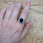 Forever Promise 14K Yellow Gold 3.13ctsBlue Sapphire Diamond Ring | Oval 10x8mm