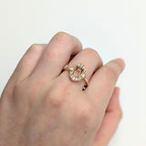 Vintage Inspired Ring Semi Mount w Baguette and Round Diamonds in 14K Gold | Oval Shape | Custom Gemstone Jewelry