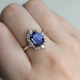 Vintage Style Art Deco Diamond Halo Ring Semi Mount in Solid 14K Gold