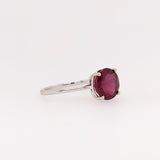 Solitaire Round Madagascar Ruby Ring in 14K Solid Gold | Round 9mm