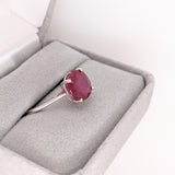 Solitaire Round Madagascar Ruby Ring in 14K Solid Gold | Round 9mm