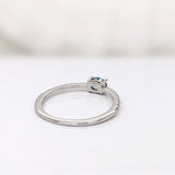East West Aquamarine Ring w Natural Diamonds in Solid 14K White Gold Oval 3x5mm