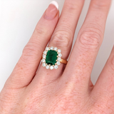 Alice Ring Semi Mount w Earth Mined Diamonds in Solid 18K Gold | Emerald Cut