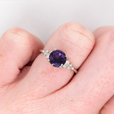 Dainty Round Ring Setting w Diamond Accents