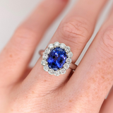 Ring Semi Mount w Earth Mined Diamonds in Solid 14K Gold | Cushion 9.5 x 7.5 mm