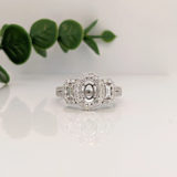 Celeste Collection Pave Split Shank Ring Semi Mount w Halo of Diamond