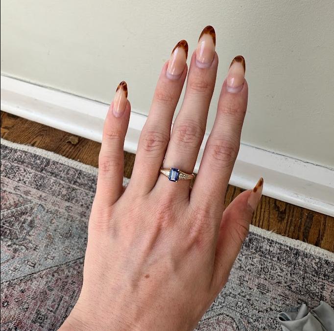 Tapered Engagement Ring Setting w Earth Mined Diamond Accents in 14K Solid Gold