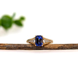 Tapered Engagement Ring Setting w Earth Mined Diamond Accents in 14K Solid Gold