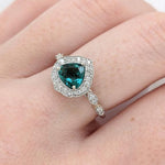 Vintage Style 4 Petal Ring Setting w Milgrain and Natural Diamonds in 14K Gold