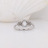 Christine 14K Solid Gold Ring Setting with Diamonds | Oval 8x6mm