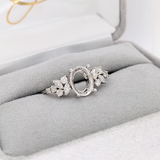 Christine 14K Solid Gold Ring Setting with Diamonds | Oval 8x6mm