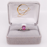 Christine 14K Solid Gold Ring Setting with Diamonds | Oval 8x6mm