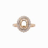 Abigail 14K Solid Gold Natural Diamonds Ring Setting | Oval Shape | Customizable