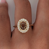 Abigail 14K Solid Gold Natural Diamonds Ring Setting | Oval Shape | Customizable