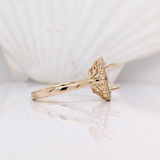 Abigail 14K Solid Gold Natural Diamonds Ring Setting | Oval Shape | Customizable