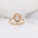 Abigail 14K Solid Gold Natural Diamonds Ring Setting | Oval Shape | Customizable