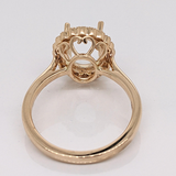 Abigail 14K Solid Gold Natural Diamonds Ring Setting | Oval Shape | Customizable