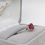 1.7ct Stunning Red Ruby Diamond Halo Ring