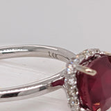1.7ct Stunning Red Ruby Diamond Halo Ring