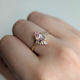 Vanya 14K Yellow Gold Pink Sapphire Diamond Ring | Pear Shape 8x5.5mm