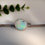 Sasha 14K White Gold 9.43cts Opal Diamond Ring | Oval 20x15mm