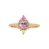 Vanya 14K Yellow Gold Pink Sapphire Diamond Ring | Pear Shape 8x5.5mm
