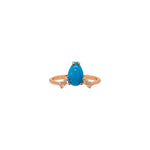 turia 14k yellow gold 1.02cts turquoise diamond engagement ring | pear 8x6mm