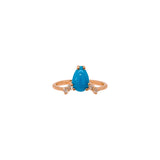 turia 14k yellow gold 1.02cts turquoise diamond engagement ring | pear 8x6mm